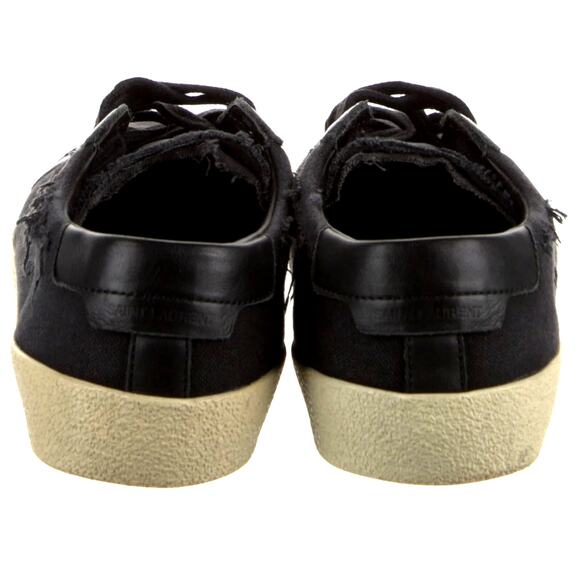 Saint Laurent – Signature Logo Distressed Canvas Sneakers (Black) – 38 - Picture 6 of 6